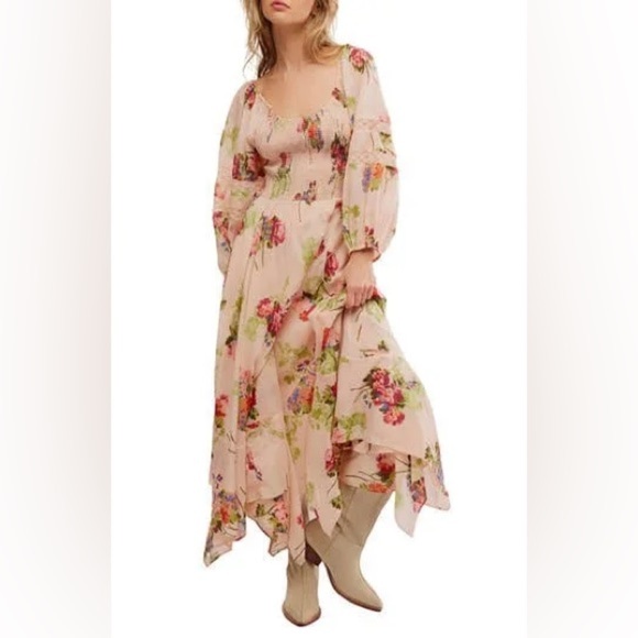 Free People Morning Glory Floral Maxi Dress Small B2856 - Picture 2 of 9